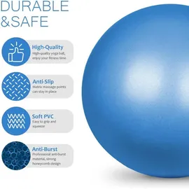luxuskollektion Gymnastikball 25cm Soft Yoga Ball mit Strohhalm Blau