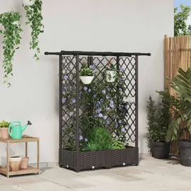 vidaXL Hochbeet mit Rankgitter und Dach 124 x 40 x 123 cm Braun