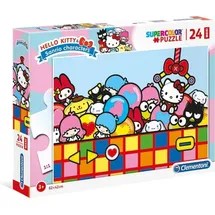 CLEMENTONI Puzzle maxi 24 elementy. Supercolor. Hello Kity