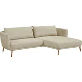 Schöner Wohnen SCHÖNER WOHNEN-Kollektion Ecksofa Pearl - 5 Jahre Hersteller-Garantie, auch in Bouclé L-Form, Maße (B/H/T): 270/71/160 cm, Füße aus Massivholz gelb