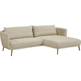 Schöner Wohnen SCHÖNER WOHNEN-Kollektion Ecksofa Pearl - 5 Jahre Hersteller-Garantie, auch in Bouclé L-Form, Maße (B/H/T): 270/71/160 cm, Füße aus Massivholz gelb