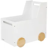 ONVAYA® Spielzeugkiste aus Holz, Lauflernwagen mit Gummirädern