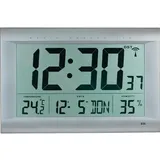 Peweta digitale Funkwanduhr DCF77 silber Kunststoff 41,0 x 27,0 cm
