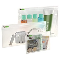 Leitz 3er-Pack Zip-Beutel, Größen sortiert, XS M L transparent