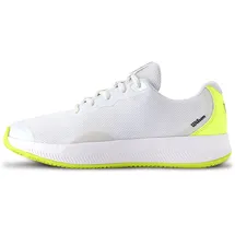 Wilson Intrigue Lite Damen-Tennisschuhe, Dynamischer Komfort und Vielseitigkeit, Weiß/Safety Yellow/Navy Blazer, Größe 5 - 38 EU