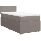 vidaXL Boxspringbett mit Matratze Taupe 100x200 cm Stoff