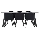 VCM ebuy24 Tischgruppe, Schwarz, Holzwerkstoff, 200x75x90 cm, Esszimmer, Bänke, Tisch- & Eckbankgruppen