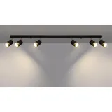 MiaLux Deckenlampe Led Wohnzimmer – Led-lampen Deckenlampen – Lampen Wohnzimmer – Glühbirne im Lieferumfang Enthalten – Wohnzimmer Deckenleuchte ROSLYN 6 Schwarz, Gold - GU10-Fassung