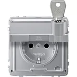Merten Schuko-Steckdose Aluminium Schwarz 1 St.