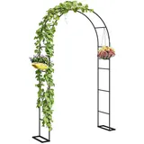 ComfortXL Rosenbogen, Schwarz, Metall, 39x237x145 cm, Gartenzubehör, Gartendeko