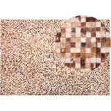 Teppich Kuhfell braun / beige 160 x 230 cm geometrisches Muster Kurzflor TORUL