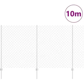 vidaXL Zaun mit Pfosten 1,4 x 10 m Silber/Stahl