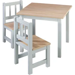 Kindersitzgruppe ROBA "Woody, Holzdekor/taupe", grau (taupe), Sitzmöbel-Sets, Kinder