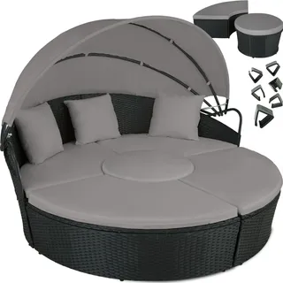 Tectake Sonneninsel Rattan schwarz/grau
