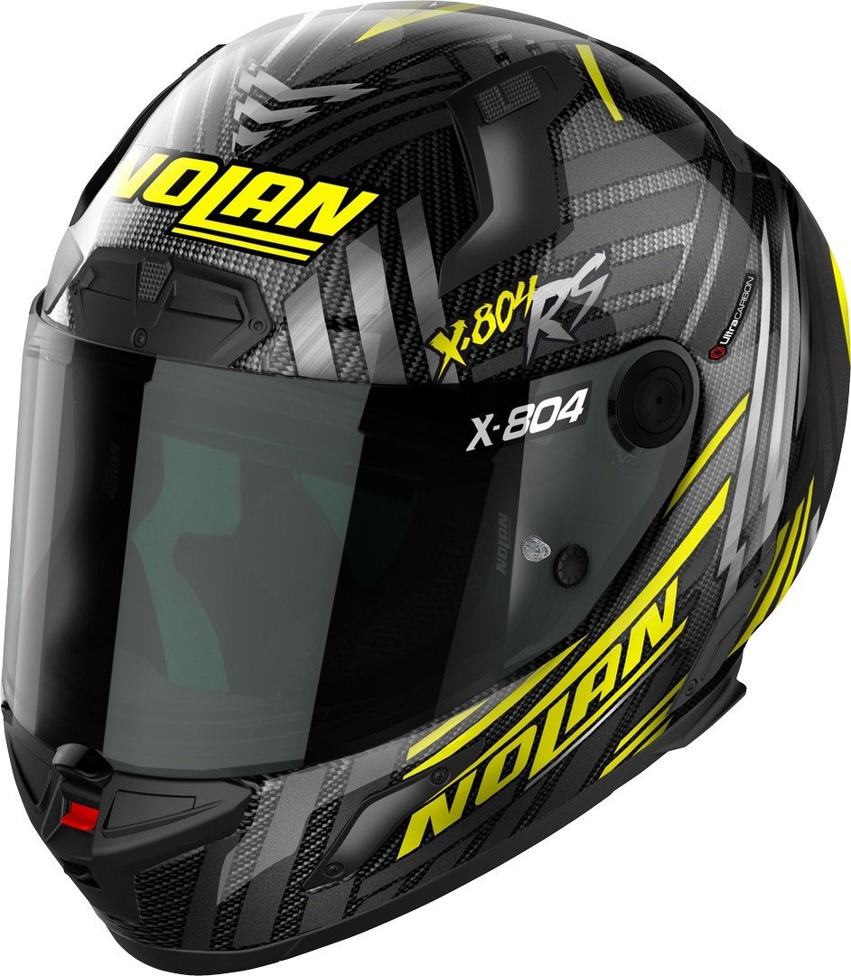 Nolan X-804 RS Ultra Carbon Spectre Helm, zwart-grijs-geel, S Voorman