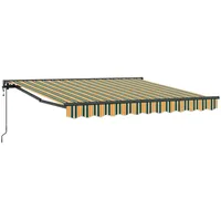 VidaXL Einziehbare Markise Grün und Gelb 300x250 cm Gewebe