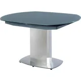 Vente-unique - Esstisch ausziehbar - Glas & Metall - Grau - talicia
