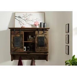 Massivmoebel24 Wandgarderobe Railway 90 x 30 x 75 cm Braun
