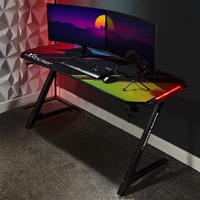 X Rocker Jaguar Aluminium Carbon Gaming Tisch mit sound-reaktiver RGB-Beleuchtung