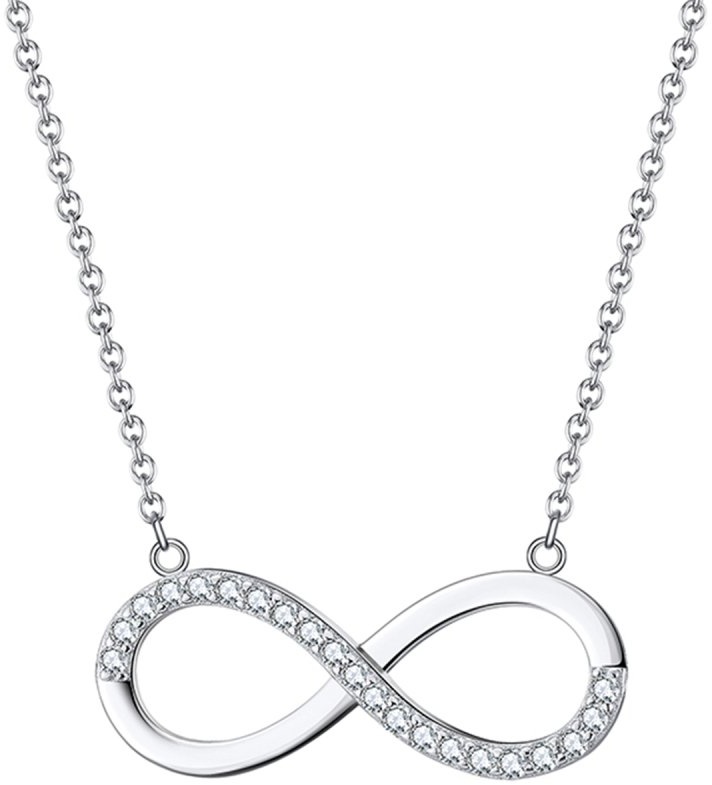 Halskette/Infinitykette mit Zirkonia 925er Silber
