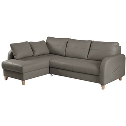 Ecksofa Compact Leder Grau Dunkelgrau