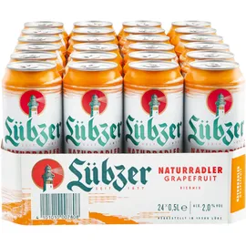 Lübzer Grapefruit, Radler Dose (24 x 0,5 L), Dosenbier Biermischgetränk - Alster - Bier
