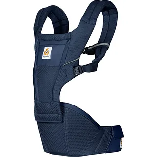 Ergobaby Alta Hip Seat Babytrage mit Babyhüftsitz für Babys und Kleinkinder ab 4 Monaten (5,5 kg - 20,4 kg), Hüftsitz Trage Hüfttrage mit SoftFlex Mesh, Midnight Blue