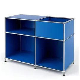 Floordirekt Metallregal 3 Ablagen 88 x 40 x 65 cm blau