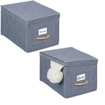 Relaxdays Aufbewahrungsbox 27 l 2-tlg. grau