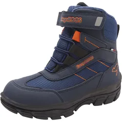 Winterstiefel KANGAROOS "K-Leno Denali Roostex", Damen, Gr. 39, blau (navy, orange), Synthetik, Textil, sportlich, Schuhe, Snowboots, Winterboots, Winterschuhe, wasserdicht