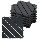 Clanmacy Terrassendielen Terrassenfliesen Kunststoff 1-5 qm Klickfliesen mit Drainagensystem