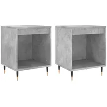vidaXL Nachtschrank 2 Stk. 40 x 35 x 50 cm Betongrau