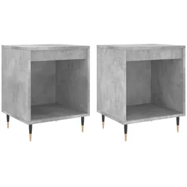 vidaXL Nachtschrank 2 Stk. 40 x 35 x 50 cm Betongrau
