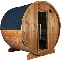 sentiotec Kaski 180 Panorama Fasssauna Außensauna aus Thermo-Kiefer Ø 220 x 180 cm