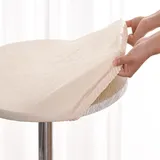 Morbuy Tischdecke Rund Outdoor 180 cm, Plastik Tischdecke Abwaschbar Beige Wachstuch tischdecke Wetterfest Klein Table Cloth für Küche, Garten, Außenbereich(für Tische von 165 bis 170 cm)