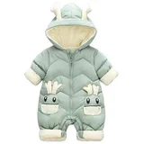 DorkasDE Baby Strampler Schneeanzug Junge Mädchen Overall Jumpsuit Winter Babykleidung mit Kapuze - Größe 80 (6-9 Monate)