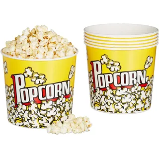 Relaxdays Popcorn Eimer, wiederverwendbar, gelb