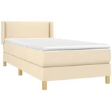 vidaXL Boxspringbett mit Matratze Creme 90x190 cm Stoff