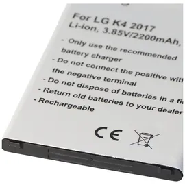 AccuCell Akku passend für LG K4 2017, Li-Ion, 3,85V, 2200mAh, 8,5Wh
