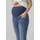 MAMA LICIOUS Umstandsjeans "MLMILA", Damen, Gr. XS (34), N-Gr, blau (blau, used), Denim/Jeans, Obermaterial: 69% Baumwolle, 25% Polyester, 3% Elasthan, 3% Viskose, leichte Abriebeffekte, Jeans, mit Bauchband
