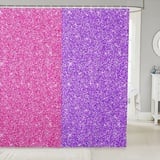 JOKITA Duschvorhang 180x200 Pink Lila Duschrollo Wasserabweisend Anti-Schimmel mit 12 Duschvorhangringen, 3D Bedrucktshower Shower Curtains, für Duschrollo für Badewanne Dusche