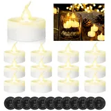 Nizirioo 12 Stück Flackernde Flammenlose Teelichter LED Teelichter mit Timer, Warmweiß Led Kerzen Batteriebetriebene, Realistische Teelichter für Hause Hochzeit Weihnachten Party Dekoration