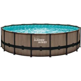 Summer Waves Elite Frame Pool 549 x 132 cm Teak-Optik braun