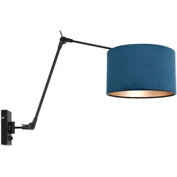 Wandleuchte Wandlampe Gelenkleuchte Gelenke verstellbar Textil blau schwarz