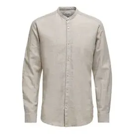 Only & Sons Langarmhemd Slim Fit Beige M