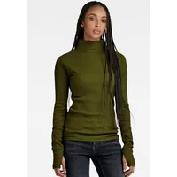 G-Star RAW Damen Slim Rib Mock Top, Grün (Dark Olive D23339-D289-C744), S