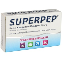 Superpep Reise Kaugummi Dragees 20mg 10 ST