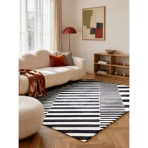 ELLE DECORATION Flux Wollteppich 200 x 290 cm Schwarz/Weiß