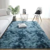 XUEDNGM Waschbarer Teppich Shaggy Teppich 40 x 240 cm Waschbar Flauschig Weich rutschfest Moderne Deko Hochflor Waschbarer Teppich rutschfest Fellteppich für Wohnzimmer, Schlafzimmer, Dunkelgrün