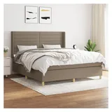 vidaXL Boxspringbett mit Matratze Taupe 180x200 cm Stoff